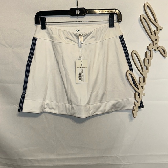 TNUCK SPORTWhite Virginia Wildflower 14 Inch Piped Tennis Skirt